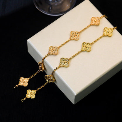 [AuraEcho Jewelry]CLOVER 5 MOTIFS BRONZING BRACELET