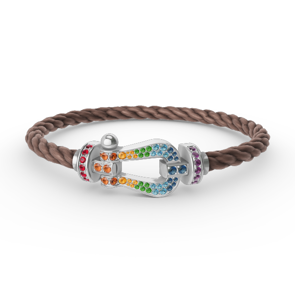 [AuraEcho Jewelry]FORC LARGE HORSESHOE  COLORED DIAMOND BRACELET SILVER