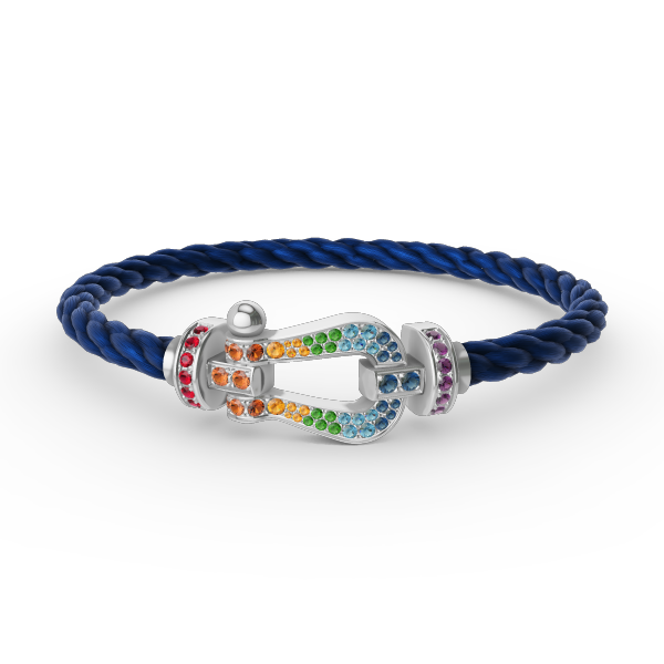[AuraEcho Jewelry]FORC LARGE HORSESHOE  COLORED DIAMOND BRACELET SILVER