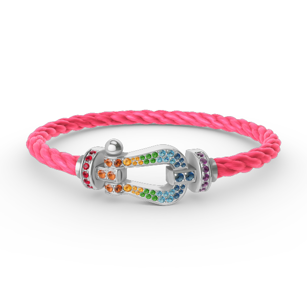 [AuraEcho Jewelry]FORC LARGE HORSESHOE  COLORED DIAMOND BRACELET SILVER