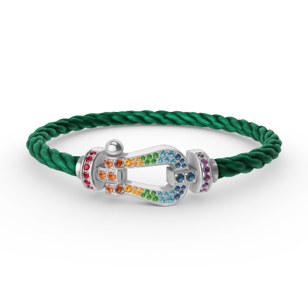 [AuraEcho Jewelry]FORC LARGE HORSESHOE  COLORED DIAMOND BRACELET SILVER
