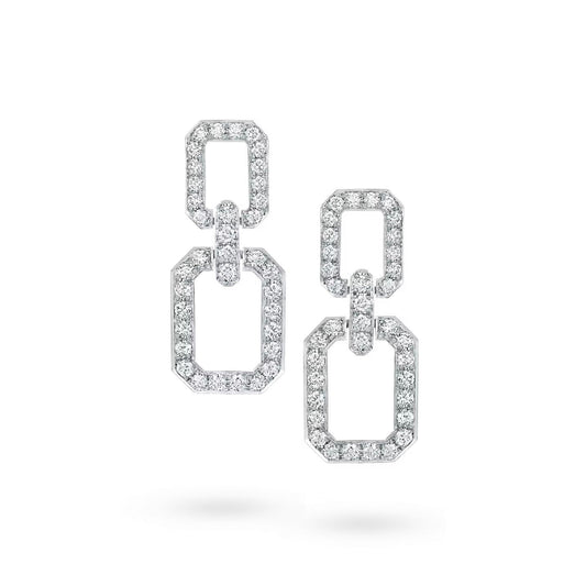 [AuraEcho Jewelry]LINKS MEDIUM EARRINGS DIAMOND