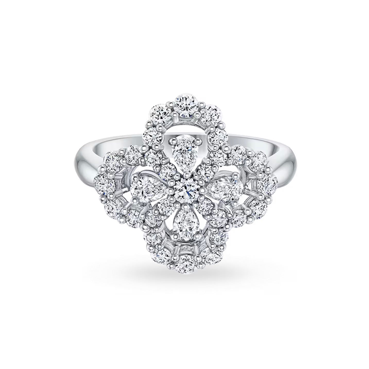 [AuraEcho Jewelry]LOOP RING FULL MOTIF DIAMOND 16MM SILVE