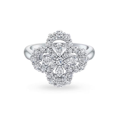 [AuraEcho Jewelry]LOOP RING FULL MOTIF DIAMOND 16MM SILVE