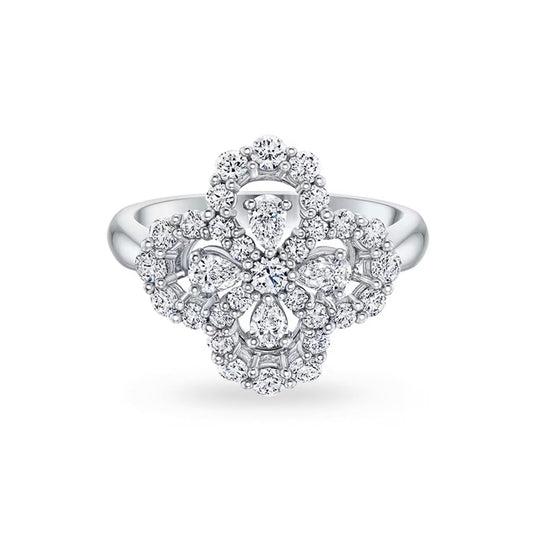 [AuraEcho Jewelry]LOOP RING FULL MOTIF DIAMOND 16MM SILVE