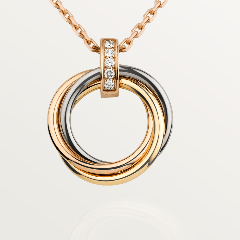 [AuraEcho Jewelry]TRINITY NECKLACE GOLD  DIAMONDS