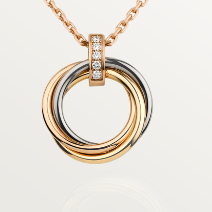 [AuraEcho Jewelry]TRINITY NECKLACE GOLD  DIAMONDS