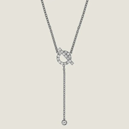 [AuraEcho Jewelry]FINESSE SILVER DIAMOND NECKLACE