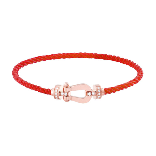 [AuraEcho Jewelry]FORCE 10 HALF DIAMOND PINK GOLD RED CORDERI LARGE AND MEDIUM MODEL
