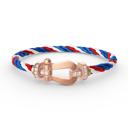[AuraEcho Jewelry]FORCE LARGE HORSESHOE HALF DIAMOND BRACELET ROSE GOLD