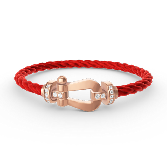 [AuraEcho Jewelry]FORCE LARGE HORSESHOE HALF DIAMOND BRACELET ROSE GOLD