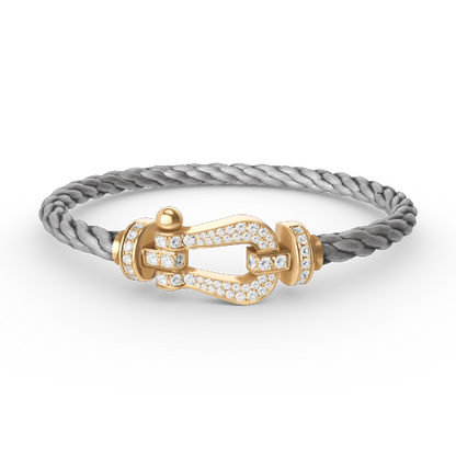 [AuraEcho Jewelry]FORCE LARGE HORSESHOE FULL DIAMOND BRACELET GOLD