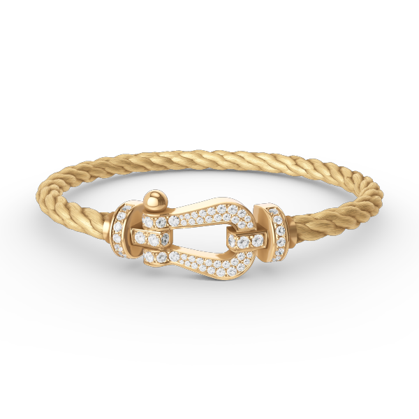 [AuraEcho Jewelry]FORCE LARGE HORSESHOE FULL DIAMOND BRACELET GOLD