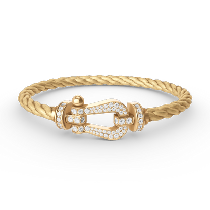 [AuraEcho Jewelry]FORCE LARGE HORSESHOE FULL DIAMOND BRACELET GOLD