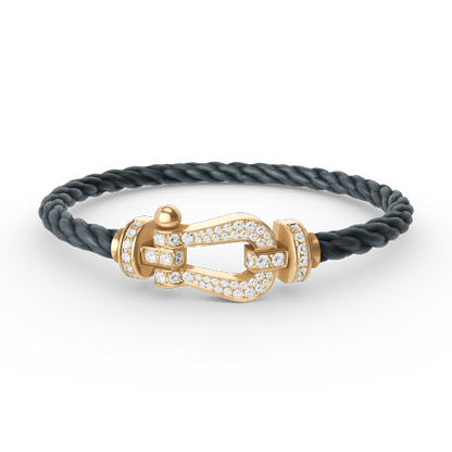 [AuraEcho Jewelry]FORCE LARGE HORSESHOE FULL DIAMOND BRACELET GOLD