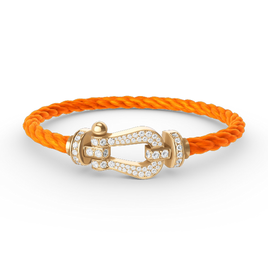 [AuraEcho Jewelry]FORCE LARGE HORSESHOE FULL DIAMOND BRACELET GOLD