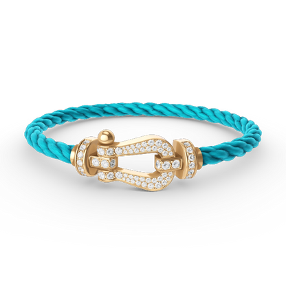 [AuraEcho Jewelry]FORCE LARGE HORSESHOE FULL DIAMOND BRACELET GOLD