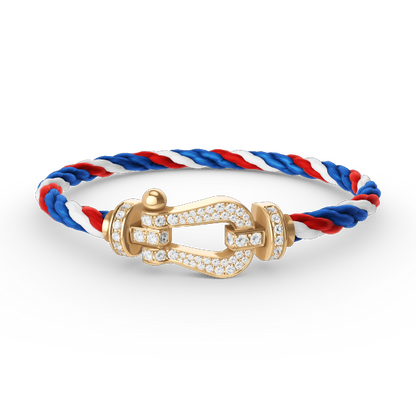 [AuraEcho Jewelry]FORCE LARGE HORSESHOE FULL DIAMOND BRACELET GOLD