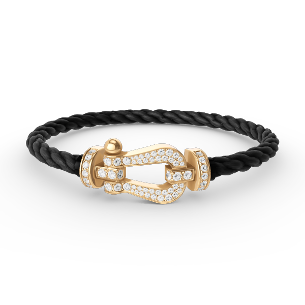 [AuraEcho Jewelry]FORCE LARGE HORSESHOE FULL DIAMOND BRACELET GOLD