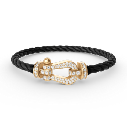 [AuraEcho Jewelry]FORCE LARGE HORSESHOE FULL DIAMOND BRACELET GOLD