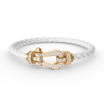 [AuraEcho Jewelry]FORCE LARGE HORSESHOE FULL DIAMOND BRACELET GOLD