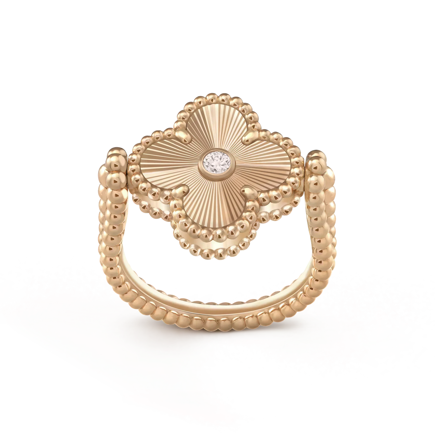 [AuraEcho Jewelry]CLOVER RIVERSIBLE ROSE GOLD RING