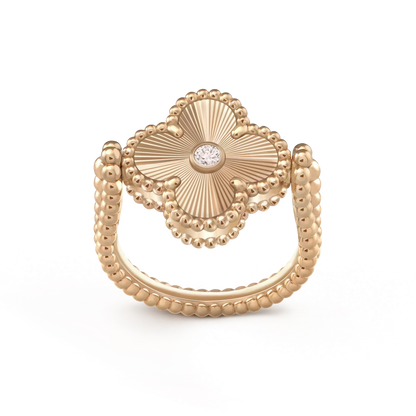 [AuraEcho Jewelry]CLOVER RIVERSIBLE ROSE GOLD RING