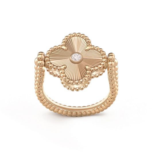 [AuraEcho Jewelry]CLOVER RIVERSIBLE ROSE GOLD RING