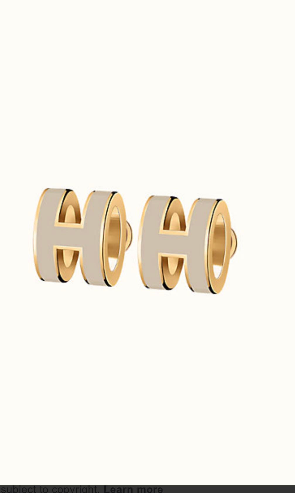 [AuraEcho Jewelry]MINI POP H GOLD EARRINGS GREY