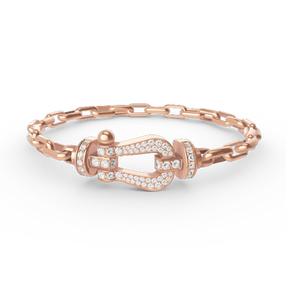 [AuraEcho Jewelry]FORCE LARGE HORSESHOE CLASP  METAL BRACELET