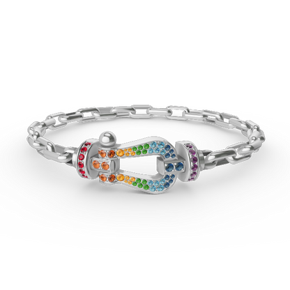 [AuraEcho Jewelry]FORCE LARGE HORSESHOE CLASP  METAL BRACELET