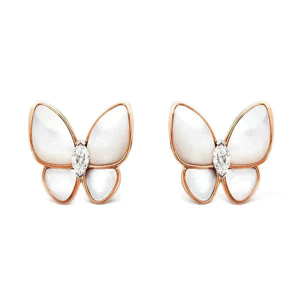 [AuraEcho Jewelry]BUTTERFLY MOP DIAMOND EARRINGS