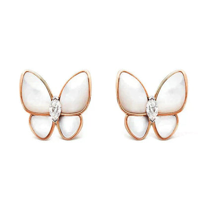 [AuraEcho Jewelry]BUTTERFLY MOP DIAMOND EARRINGS