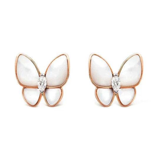 [AuraEcho Jewelry]BUTTERFLY MOP DIAMOND EARRINGS