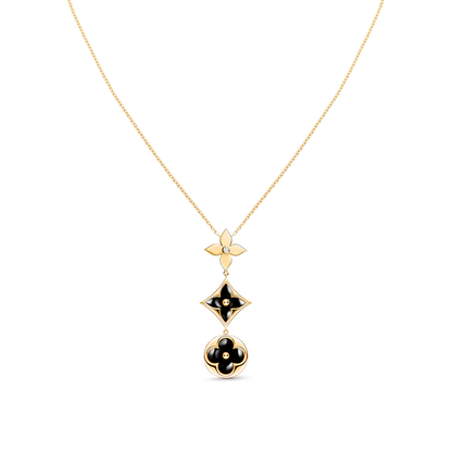 [AuraEcho Jewelry]STAR AND SUN ONYX PINK GOLD NECKLACE