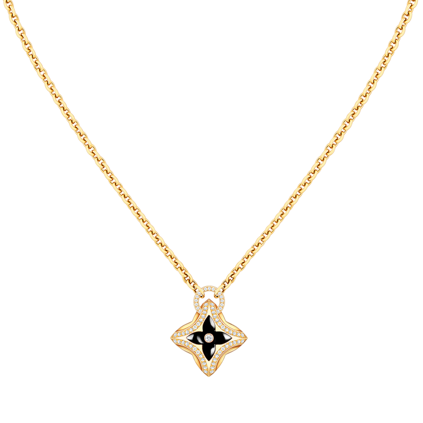 [AuraEcho Jewelry]STAR PEDANT PINK GOLD DIAMOND NECKLACE