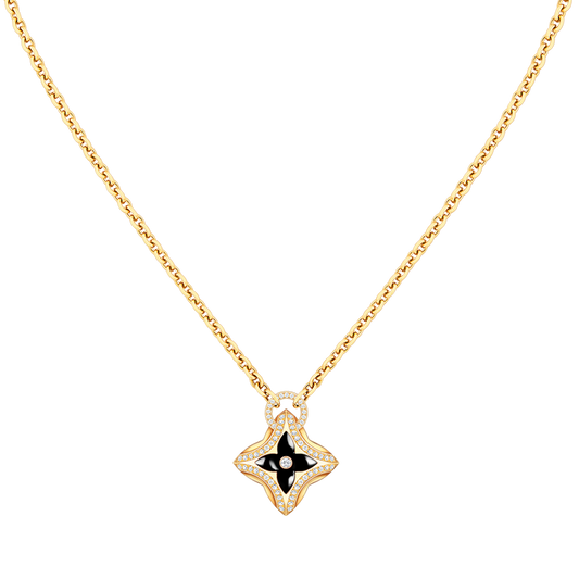 [AuraEcho Jewelry]STAR PEDANT PINK GOLD DIAMOND NECKLACE