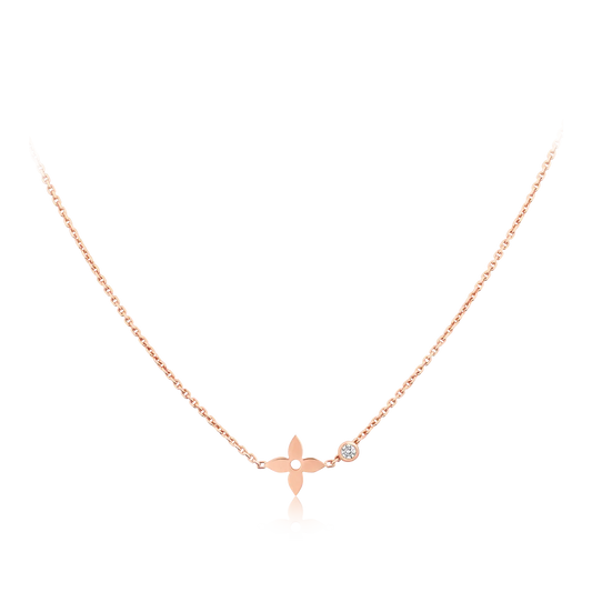 [AuraEcho Jewelry]BLOSSOM PENDANT PINK GOLD AND DIAMOND