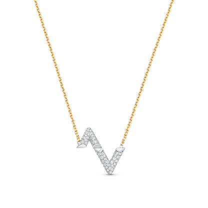 [AuraEcho Jewelry]VOLT SILVER DIAMOND PEDANT NECKLACE