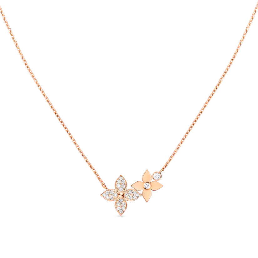 [AuraEcho Jewelry]STAR BLOSSOM NECKLACE PINK GOLD DIAMONDS