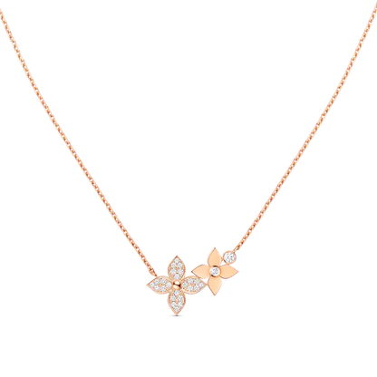 [AuraEcho Jewelry]STAR BLOSSOM NECKLACE PINK GOLD DIAMONDS