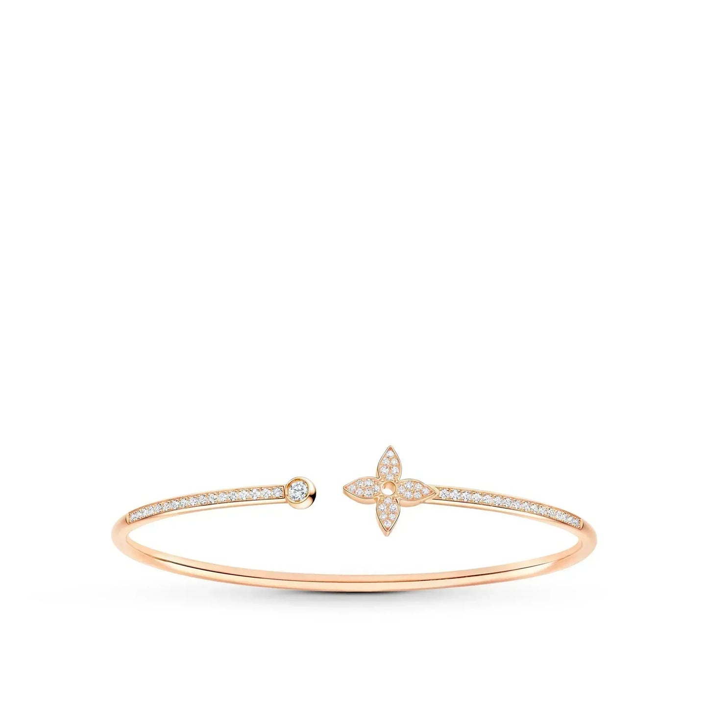 [AuraEcho Jewelry]IDYLLE PINK GOLD OPEN BRACELET DIAMOND PAVED