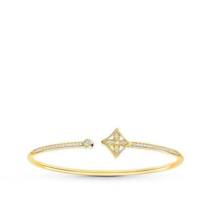 [AuraEcho Jewelry]IDYLLE GOLD OPEN BRACELET DIAMOND PAVED