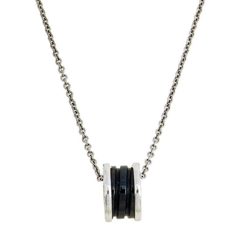 [AuraEcho Jewelry]ZERO 1 BLACK CERAMIC SILVER NECKLACE