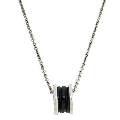 [AuraEcho Jewelry]ZERO 1 BLACK CERAMIC SILVER NECKLACE