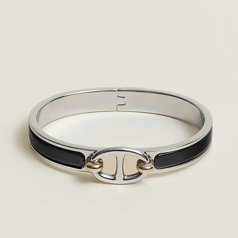 [AuraEcho Jewelry]CLIC CHAINE SILVER BRACELET
