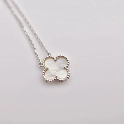 [AuraEcho Jewelry]CLOVER  15MM WHITE MOTHER-OF-PEARL SILVER