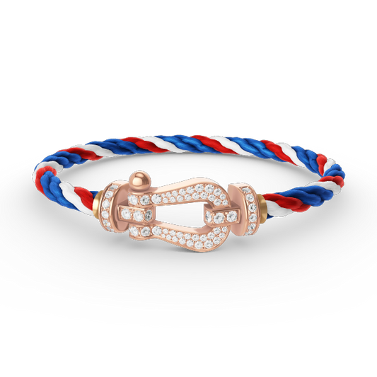 [AuraEcho Jewelry]FORCE LARGE HORSESHOE FULL DIAMOND BRACELET ROSE GOLD