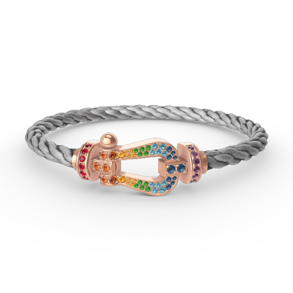 [AuraEcho Jewelry]FORCE LARGE HORSESHOE  COLORED DIAMOND BRACELET ROSE GOLD
