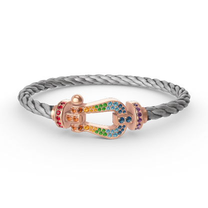[AuraEcho Jewelry]FORCE LARGE HORSESHOE  COLORED DIAMOND BRACELET ROSE GOLD